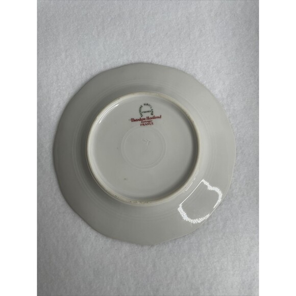 HAVILAND THEO Limoges France 6.5” Plate with Purple and Red Flowers - Picture 5 of 9